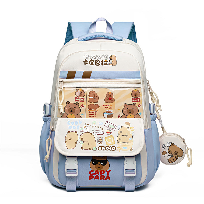 New Kapibara schoolbag cute cartoon primary and secondary school backpack large capacity burden reduction Japanese leisure backpack
