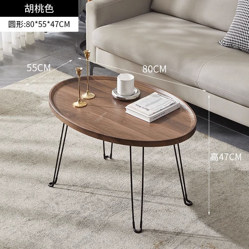 Foldable tea table coffee table minimalist modern nordic home living room round sofa side table small apartment portable table
