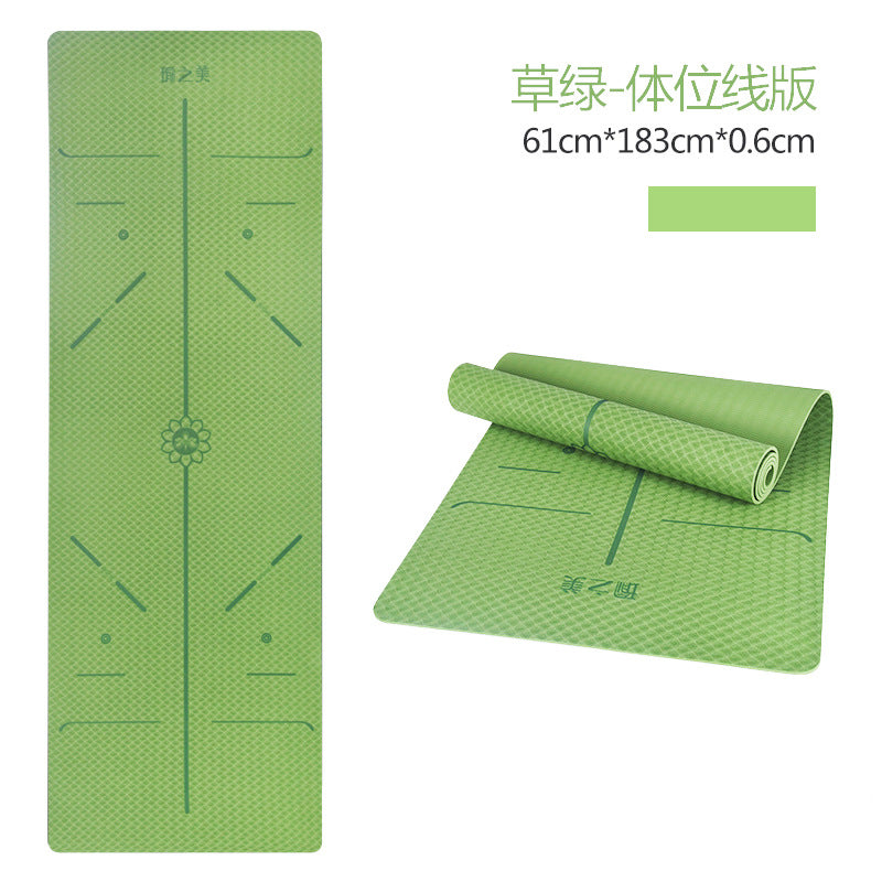 High-end yoga tpe mat - non-slip, thickened, shock-absorbing training fitness mat - wholesale for women - cross-border amazon stretching mat