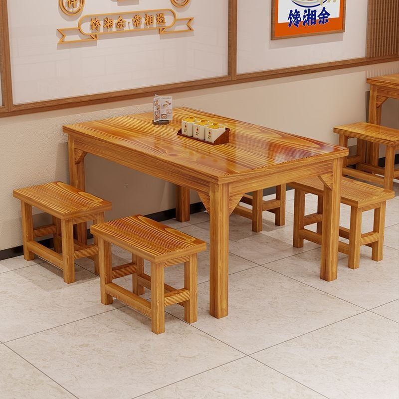 Carbonized solid wood tables and chairs, tables and chairs, commercial restaurants, barbecue restaurants, breakfast restaurants, canteens, restaurants, restaurant combinations