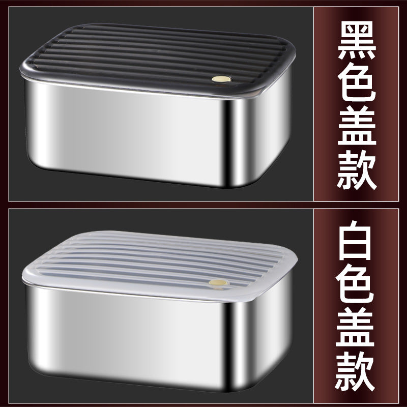304 stainless steel food storage container, food-grade lunch box with lid, airtight sealing box, refrigerator fruit and food dividing freezer box