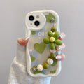 Full screen green love heart suitable for apple apple 16pro flower chain mobile phone case iphone13/15 protective cover