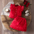 summer cross-border e-commerce 3d mesh wave patchwork top + skirt two-piece set girls' outfit