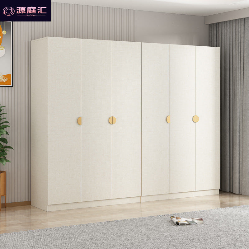 Solid wood double door cream style wardrobe bedroom for home modern casual multifunctional assembly wardrobe double door wardrobe