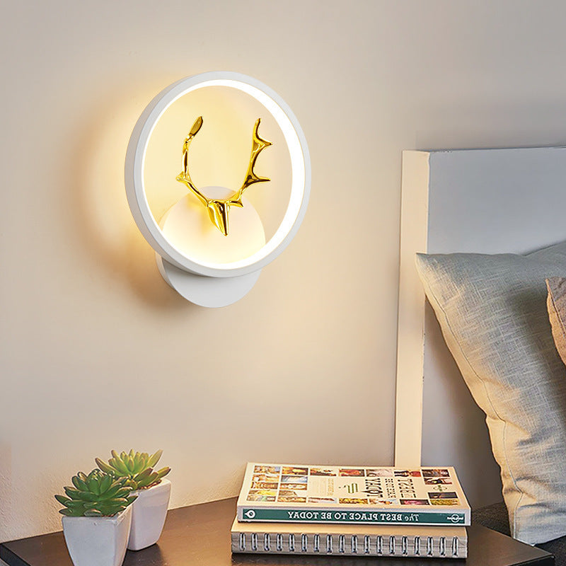 Wall lamp bedroom bedside wall lamp Nordic led living room modern simple background light creative corridor aisle lamp