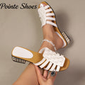 2026 french handmade woven slippers, roman slip-on sandals, non-slip summer slides, fashionable outdoor slides
