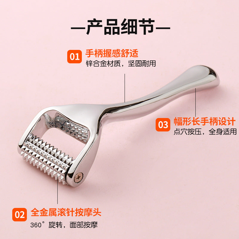 3d roller face slimming massager needle roller massager facial soothing beauty acupuncture single wheel facial massage stick