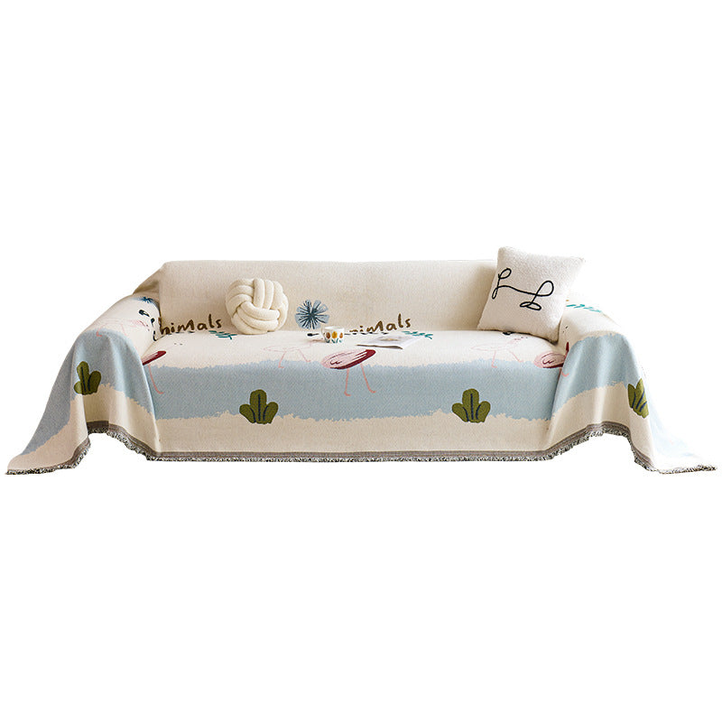 sofa towel, full cover cloth, high-end cartoon ins wind and snow Neil, anti-cat scratch, non-hair sofa cover, one-piece cover.