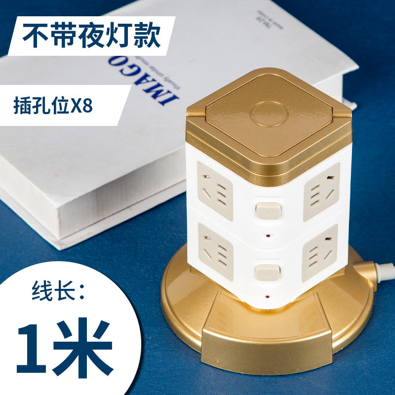 Multifunctional smart socket long line night light plug strip multi-hole plug-in board usb plug-in tower office vertical plug-in