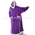 Thickenedlong lengthened lazy pullover fleece jacket hooded tv blanket outdoor cold-proof heattech nightgown