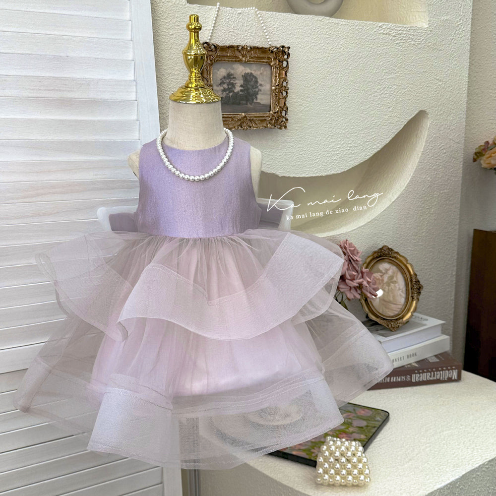 Girls' dress  summer premium birthday dress baby girl summer outfit stylish sleeveless puffy princess dress