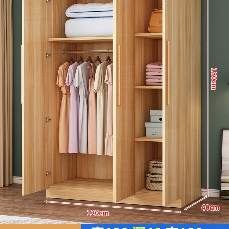 Wardrobe household bedroom wardrobe economical rental room small apartment simple assembly solid wood storage large wardrobe