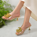 2026 summer new arrivals: european and american style one-strap pearl women's plus size high heel square toe sandals