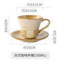 350ml large glossy warm white cup and saucer