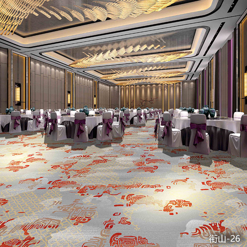 Professionally customized star-rated hotel carpet, banquet hall large area full coverage, reception conference hall wool nylon b1 carpet