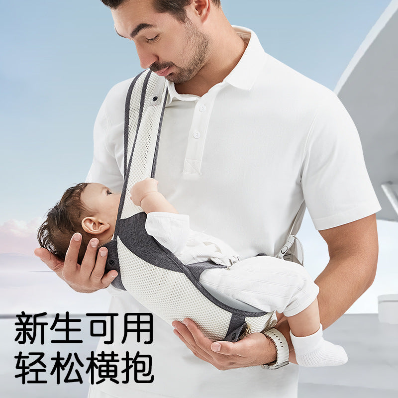 Waist stool baby carrier, lightweight all year round front-holding baby outing stool support summer baby-holding handy gadget single stool breathable