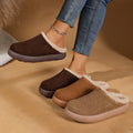 Exportplus size toe cap thick bottom fur slippers for women new arrivalfall and winterfleece-lined toe cap half slippers wholesale