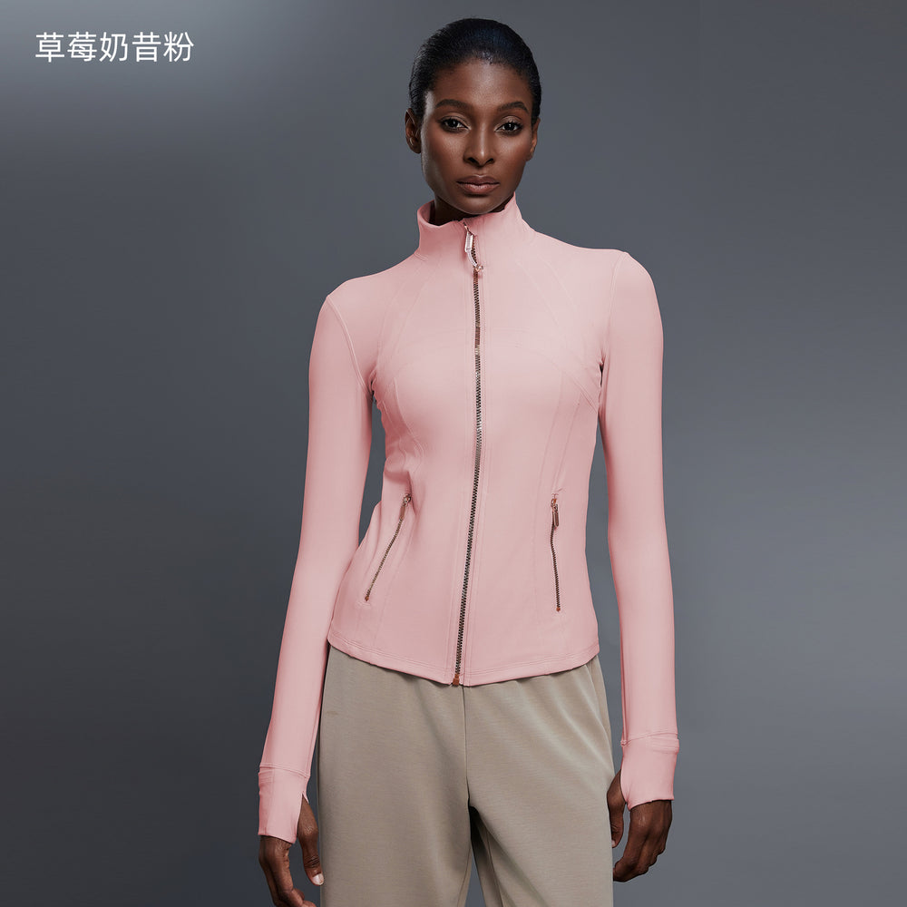 Autumn long-sleeve yoga top - stretchy, slim-fit activewear jacket for women - outdoor cycling, running, and fitness - model d25151