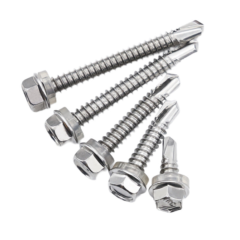 410 stainless steel self-tapping screw outer hexagonal drill tail screw high strength dovetail nail color steel tile self-drilling screw