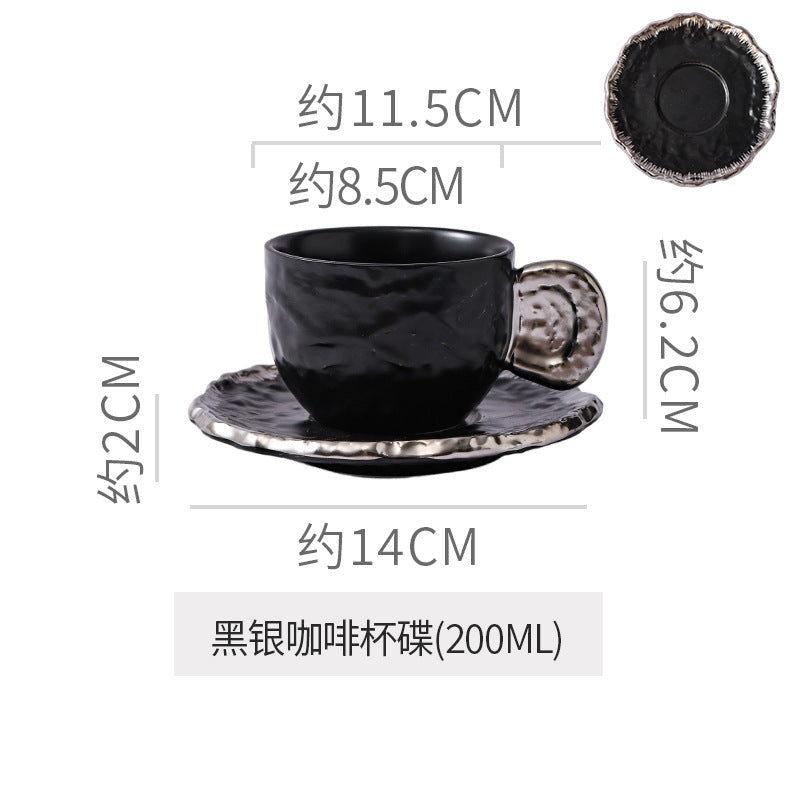 British classy sense ins ceramic relief cup and saucer niche style ceramic latte exquisite afternoon tea milk coffee cup and saucer