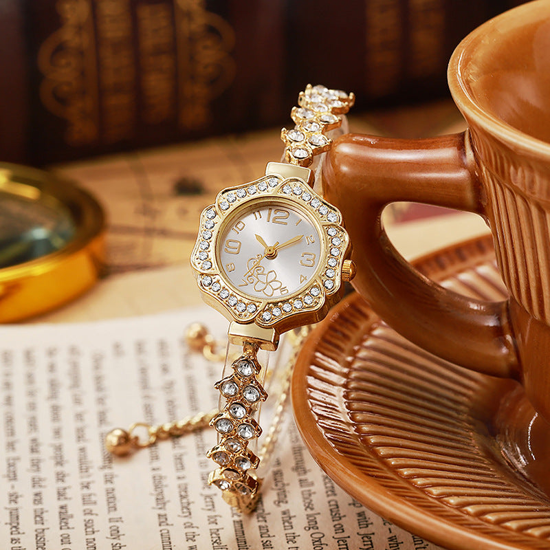 Women's quartz watch, slim bracelet style, adjustable jewelry quartz watch, in-stock, cross-border small batch
