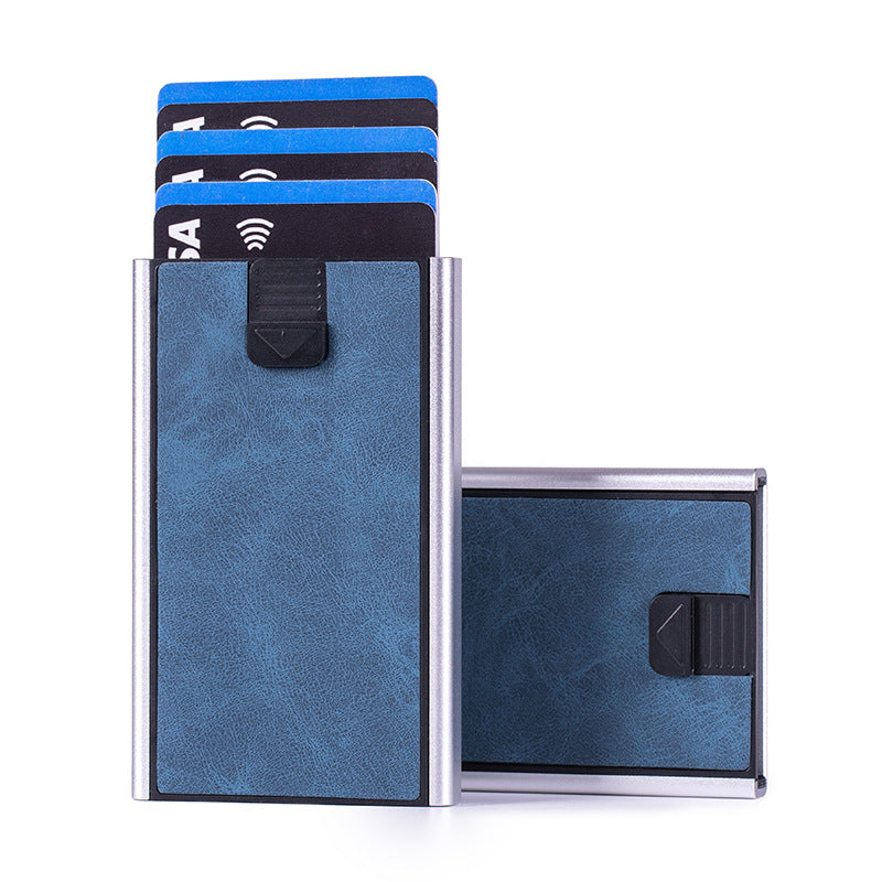 Premium texture card bag, aluminum alloy card bag, anti-magnetic metal card box, light card sleeve, automatic pop-up credit card bag