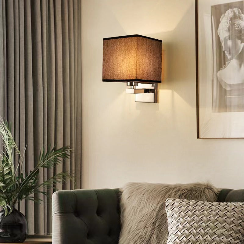 Custom hotel guest room aisle wall lamp - modern minimalist background wall bedroom bedside silver wall sconce