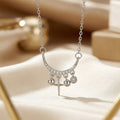 8431 full diamond smiley steel necklace