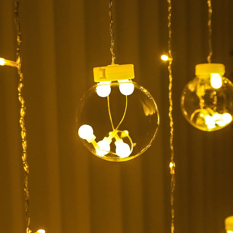Internet celebrity led wish ball lights flashing curtain lights background arrangement girl romantic window decoration lights christmas lights