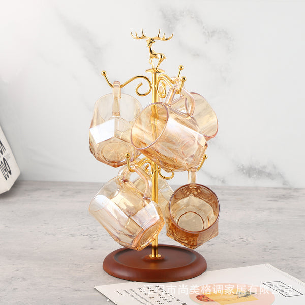 Cross-border creative mug drain rack upside down coffee cup storage rack household wrought iron water cup hanger cup holder