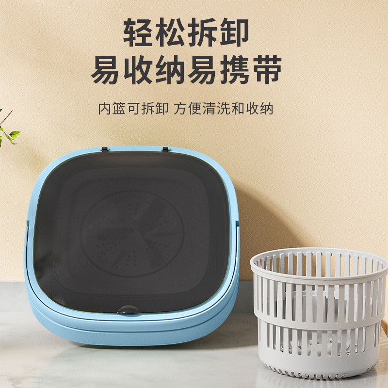 Mini semi-automatic portable folding washing machine - ideal for baby clothes, underwear, and socks