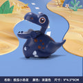 Press the dinosaur (dark blue)