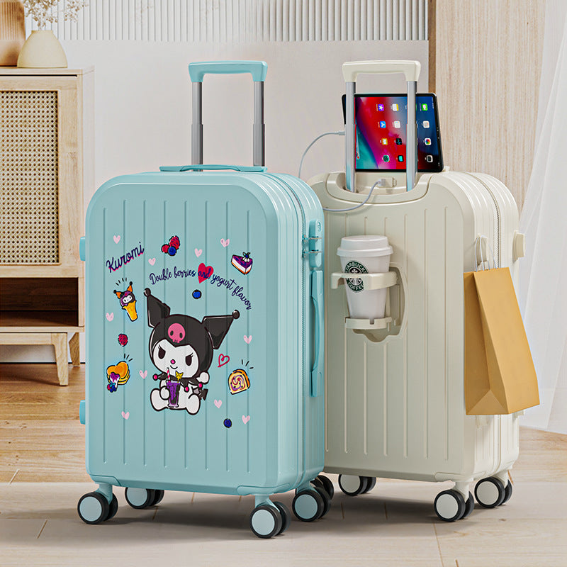 New cartoon pattern printed trolley case 20 inch boarding case multi-functional suitcase universal wheel lightweight password case
