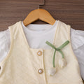 Girls' two-piece outfit: ruffle vest and flare pants set