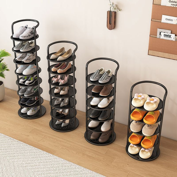 Shoe rack, shelf, simple and narrow storage at home door, small and narrow shoe cabinet, wrought iron multi-layer space dormitory