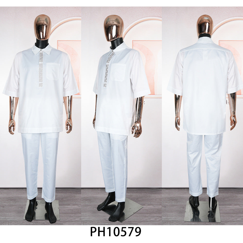 African men's new summer casual fashion two-piece set - cross-border hot seller -  plus size men's outfit