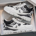 Men's spring outdoor wear-resistant chunky sole high-top sneakers - youth casual versatile high-style trendy dad shoes