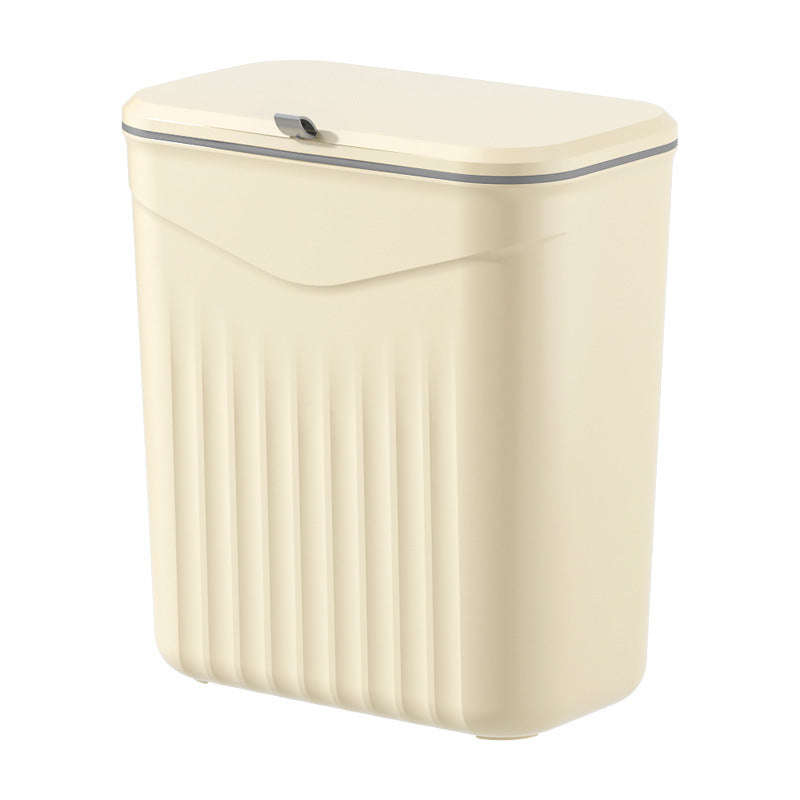Kitchen hanging trash can for home cabinet wall hanging storage bucket plastic toilet bathroom trash can with lid wholesale