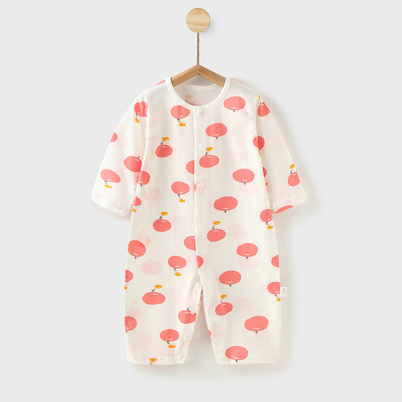 Baby rompers summer thin air conditioning suit baby pure cotton pajamas onesie newborn clothes long sleeve spring and summer outfit