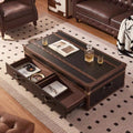Solid wood small apartment combination bar house for homektv designer genuine leather art coffee table foshan furniture factory