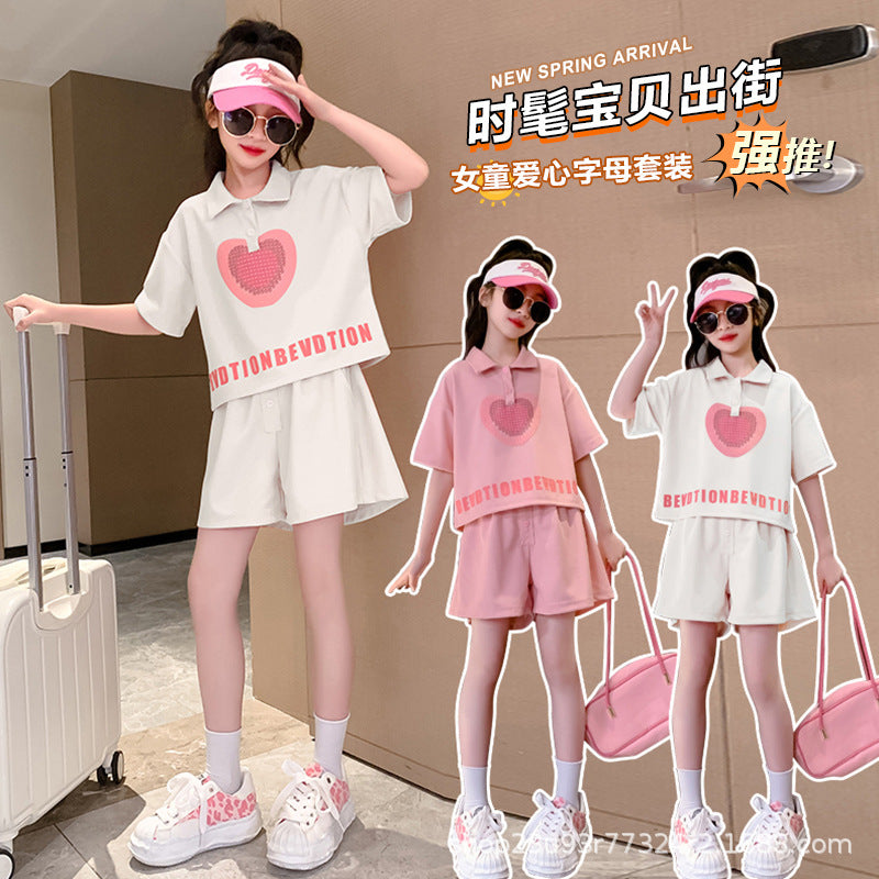 Girls' summer activewear set : trendy & stylish shorts & top set for kids & teens - perfect for summer casual wear