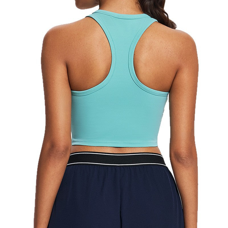 European and american cross-border women's compression sports tank top - activewear, quick-dry fitness yoga top, barely-there yoga tank