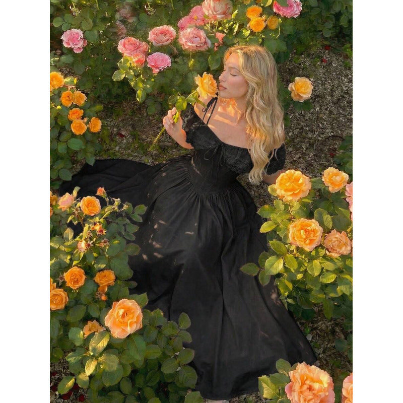 fashion  summer new pure desire one shoulder lace patchwork romantic sweet dress for women