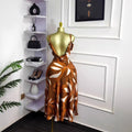 European and american cross-border fashion women's summer  new sleeveless camisole printed sexy backless elegant dress