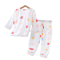 Baby pajamas for girls, summer lightweight style, boys' air conditioning suit, pure cotton girls' long-sleeved pajamas, baby spring/summer home air conditioning suit
