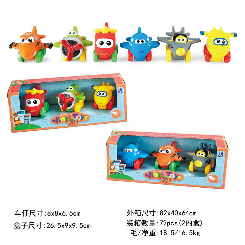 Cross-border export  cartoon toys soft glue animals children inertia car baby q cute car toy car