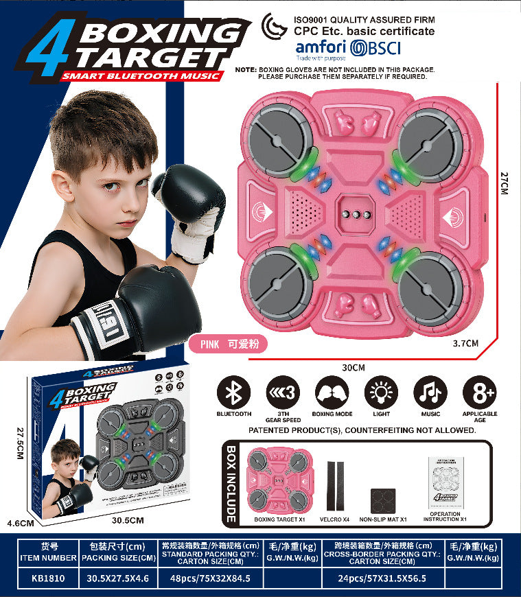 【cross-border】kids' bluetooth music boxing target toy - home training wall target - stress relief smart boxing machine target