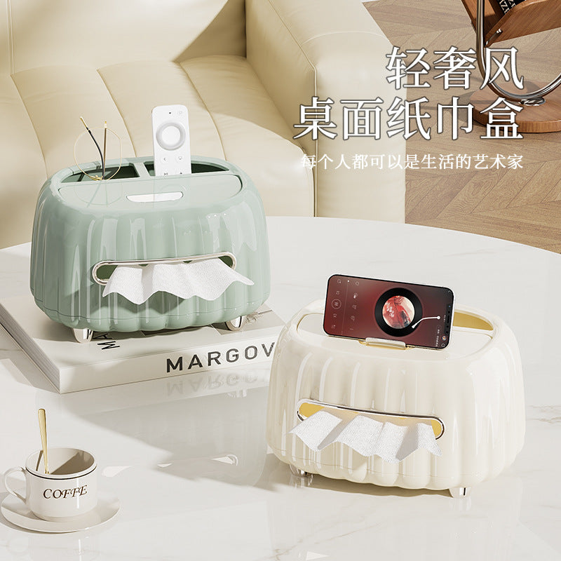 Creative Nordic light luxury tissue box Multifunctional home living room Office coffee table Remote control Desktop storage Carton