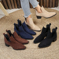 Exportplus sizefall and winternew arrival pointed toe chelsea boots thick heel boots women's suede british style fashion boots