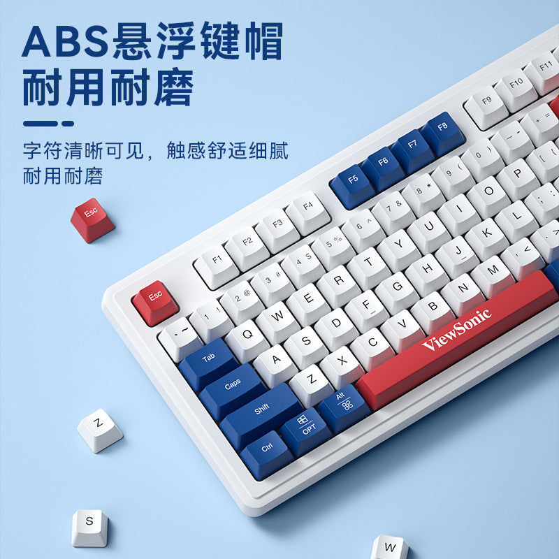 Viewsonic kw127 wireless keyboard, colorful 98-key, universal for desktop and laptop, 2.4g gaming and office keyboard